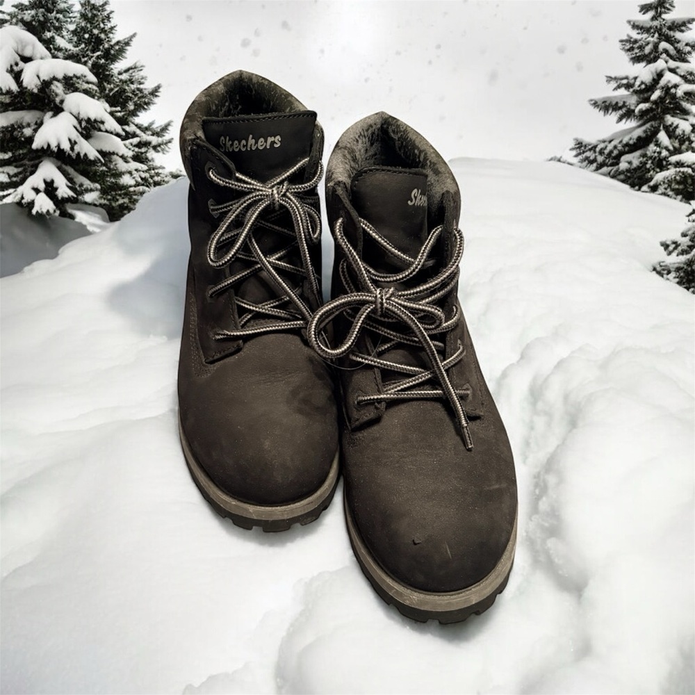 Sketchers Black Winter Ankle Boots - Picture 3 of 16